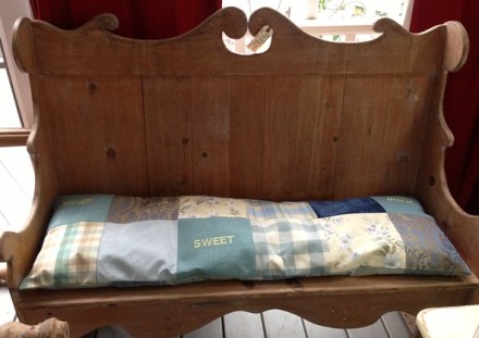 country pine bench front