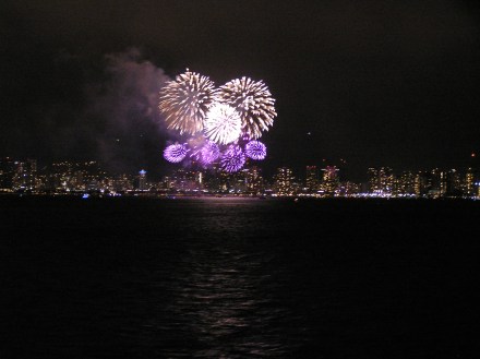 Fireworks over Honolulu