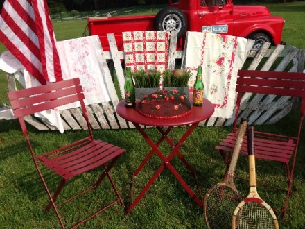 Maine Vacations Red Vignette