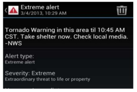 Tornado warning