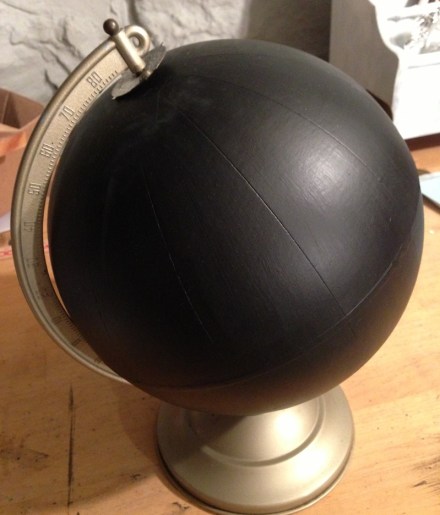 Globe Chalkboard Painted 2 coats