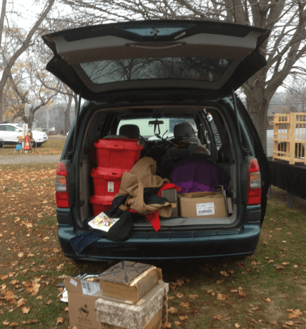 Mini Van Unloading
