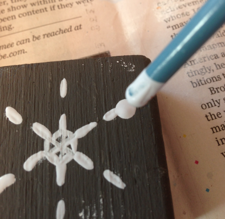 Adding Paint Drops to Snowflake Outlines