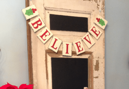 Santa Tablescape Believe Sign