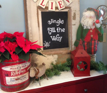Santa Tablescape Rustic Reindeer and Santa