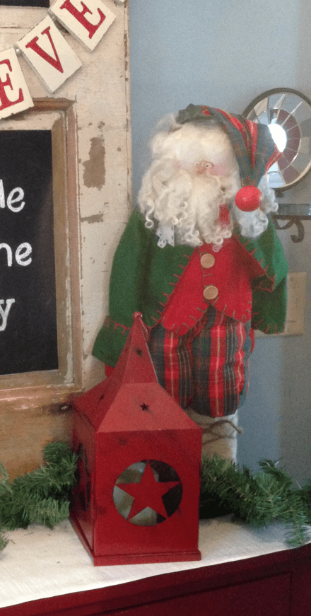 Santa Tablescape Santa and Lantern