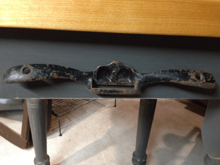 Bracket on front of Butcher Block