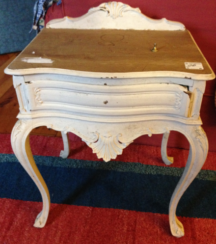 French Lavender Side Table Before
