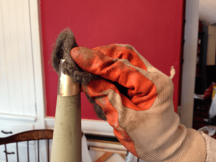 Hope Chest Polishing Brass Feet with Brasso