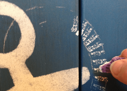 Nautical Cabinet Sponging between lines