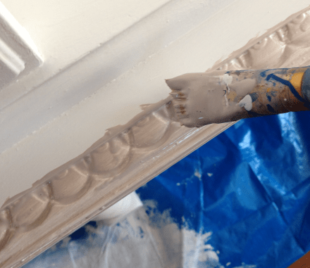 brushing on glazing mixture