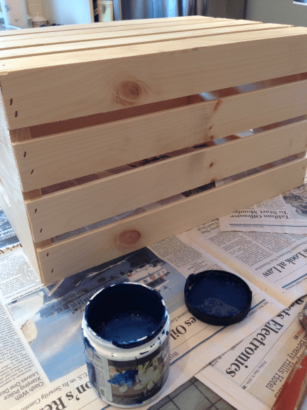 Unfinished wood crate from Joanns