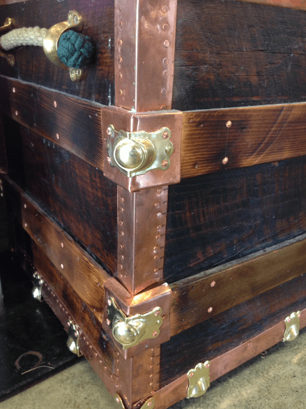 Reclaimed State Copper Trunk Corner Detail