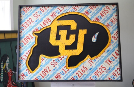 CU Boulder License Plate Art Aaron Foster