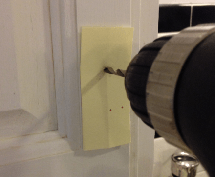 Drilling the holes for the knobs