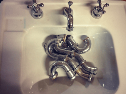 Green Goat Salvaged Sink and Pipes PM