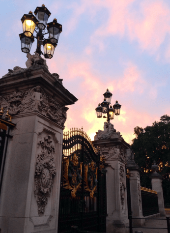 London Buckingham Palace Gates Sunset