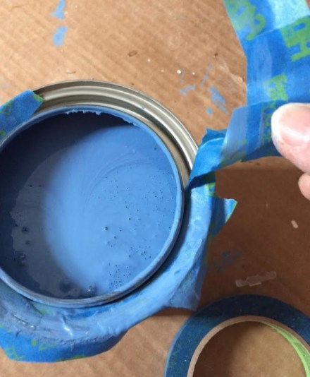 Removing Tape from Annie Sloan Greek Blue