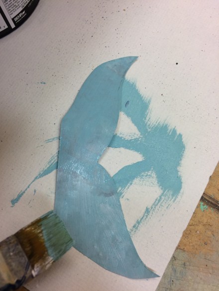 Tin Whale Painted Tail Before